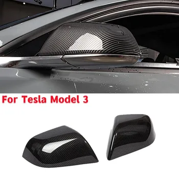 1 пара, крышка зеркала заднего вида Автомобиля, накладка на боковую дверь, защитное украшение для Tesla Model Y 2021