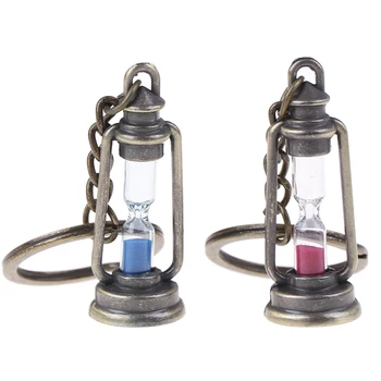 1 шт., симпатичная металлическая лампа в форме таймера, Песочные часы, брелок для ключей, кольцо для пары, брелок для ключей, подарок