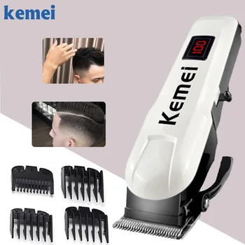 100-240 В перезаряжаемый триммер для волос kemei, профессиональная машинка для стрижки волос, станок для бритья волос, электрическая бритва для стрижки бороды