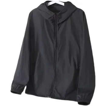 11XL12XL Летняя куртка оверсайз размера плюс, солнцезащитная куртка tide, приталенная повседневная свободная куртка с капюшоном, черная 10XL 9XL