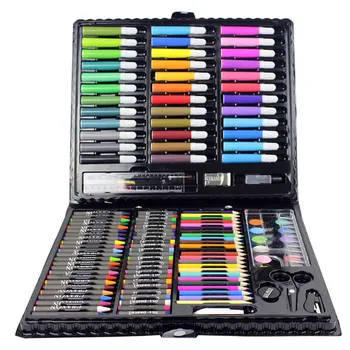 150 шт./компл., набор инструментов для рисования с коробкой, кисть для рисования, художественный маркер, Акварельная ручка, карандаш, детский подарок PI669