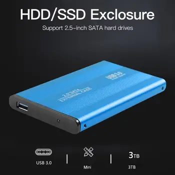 2,5 Дюймов USB 3,0 Внешний корпус жесткого диска Коробка SATA к USB 3,0 Жесткий диск HDD Чехол Для жесткого диска 5 Гбит/с Алюминиевый SSD Коробка Поддержка 3 Тб Для Портативных ПК