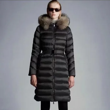 2022 женское зимнее пальто, атласный теплый женский пуховик y2k, одежда, новый высококачественный длинный пуховик с воротником из натуральных волос, траф-бюстгальтер