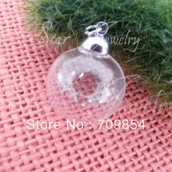 20x5 мм стеклянный глобус с пузырьками + 8 мм серебристый/бронзовый/золотой верхний разъем. вы можете выбрать цвет коннектора/аксессуары для ожерелья