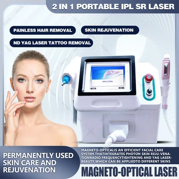 360 Магнитооптический 2в1 Ледяной лазер Перманентный Пикосекундный аппарат для удаления Татуировок IPL Удаление волос ОПТ