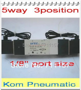 5-портовый 3-позиционный электромагнитный воздушный регулирующий клапан с двойной головкой 1/8 