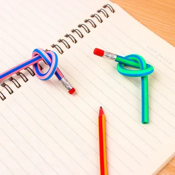 5 шт./компл. мягкие карандаши, креативные карандаши с ластиком, для использования в школьном офисе, Оптовые поставки школьных канцелярских принадлежностей, красочные волшебные гибкие