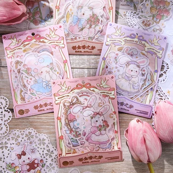 8 упаковок/ЛОТ Серия Tulip Dream милые маркеры для украшения фотоальбома бумажная маскирующая наклейка washi
