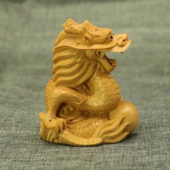 9,5X8,2X5,5 см Резная фигурка из самшита: дракон