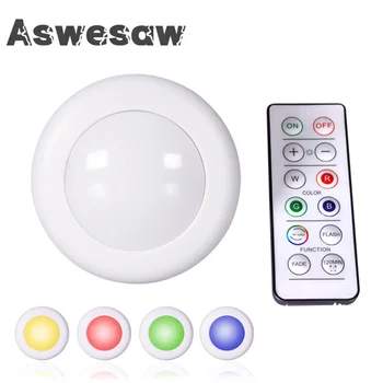Aswesaw LED Cabinet Battery RGB16 Цветов, красочная лампа, Портативный кухонный шкаф для прихожей, ночник для шкафа
