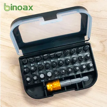 Binoax 31 шт. набор бит для квадратной отвертки безопасности, ассортимент винтовых бит, наборы электроинструментов