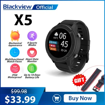 Blackview IP68, умные часы X5, Мужские и женские спортивные часы, Монитор сна, Фитнес-трекер, смарт-часы с сердечным ритмом для IOS Android