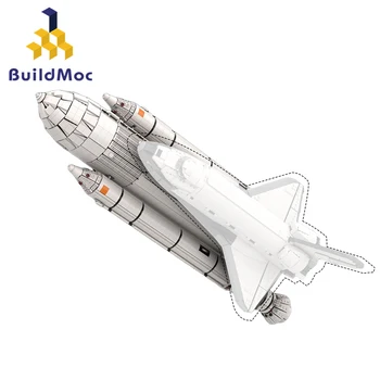 BuildMoc 10283 Columbia STS-1 Платформа для запуска ракеты Строительные блоки Космический Челнок Внешний топливный бак Кирпичи игрушки подарки для детей