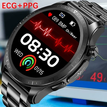 ChiBear Монитор уровня глюкозы в крови Смарт-Часы Для Здоровья Мужчины Женщины ЭКГ + PPG Термометр для измерения артериального Давления IP68 Водонепроницаемые Спортивные Умные Часы