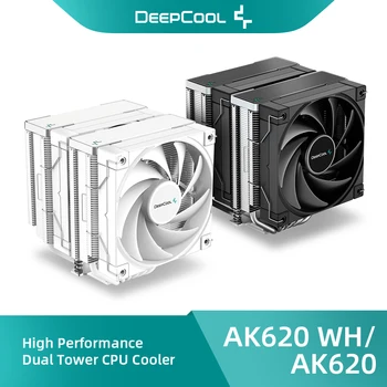 DeepCool AK620 1850 об./мин. PWM Воздушный Охладитель процессора С Двойным вентилятором 12 см, 6 Радиаторов с тепловыми Трубками, Охлаждение Чипов для Intel/AMD Enfriador de CPU