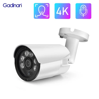 Gadinan 8MP Ultra HD 4K IP Bullet Camera Распознавание лиц Защита безопасности Металлическая Наружная ИК-камера ночного видения CCTV