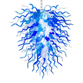 GIRBAN Современное Искусство Стеклянная Люстра Освещение Синие люстры из выдувного стекла ручной работы для гостиной, столовой, художественное оформление, светодиодное освещение