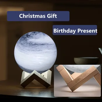 Ins Стиль 3D цвета Стеклянная Планетарная лампа Сенсорное управление Звездное небо Галактика 3 Белый свет Ночник USB Перезаряжаемый Рождественский подарок