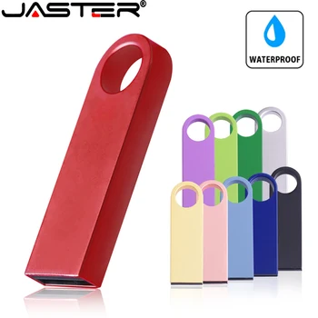 JASTER Высокоскоростной флеш-накопитель 64 ГБ Красочный Мини-Металлический USB 2,0 Флэш-накопитель 32 ГБ Бесплатный пользовательский логотип Memory stick Креативный подарочный U-диск