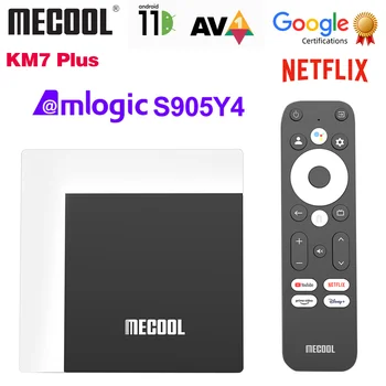 Mecool KM7 Plus Netflix TV Box Android 11 Amlogic S905Y4 2 ГБ 16 ГБ Сертифицированная Google Поддержка AV1 1080P H.265 4K Wifi Медиаплеер