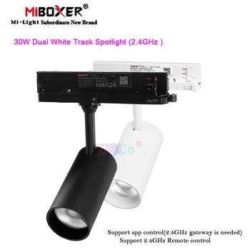 Miboxer 30 Вт 2,4 Г Двойной Белый Трековый Светильник Smart LED Spotlight CCT с регулируемой яркостью 110 В 220 В Mi-Light 2,4 ГГц пульт дистанционного управления