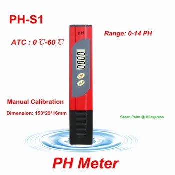PH-метр PH-S1 Ручная калибровка Высокоточный бифункциональный портативный мини-тестер Подходит для аквариумов и бассейнов