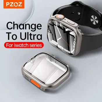 PZOZ Для Apple Watch Series 8 7 45 мм Для iWatch 4 5 6 se 44 мм Защитный Чехол для экрана Жесткий чехол для ПК с Аксессуарами из закаленного стекла