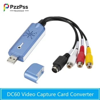 PzzPss USB 2,0 Адаптер для Карты захвата Видео и Аудио Портативный VHS DC60 DVD Конвертер Карт Захвата Видео ТВ Тюнер для Компьютера Win7