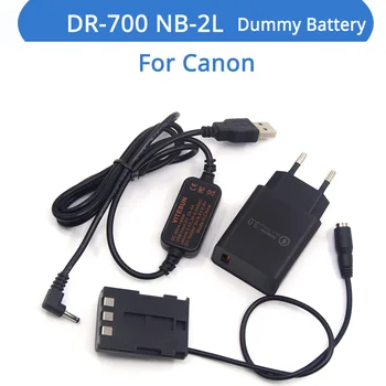 QC3.0 Зарядное устройство USB Кабель постоянного тока DR-700 Соединитель NB-2L NB-2LH Фиктивный Аккумулятор Для Canon G7 G9 S40 S45 S50 S60 S70 EOS 350D 400D Rebel XTi