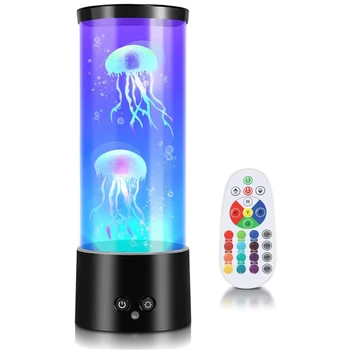 RGB Лампа в виде Медузы Аквариум с медузами с дистанционным управлением, Лавовая лампа, цветной светильник для украшения домашнего офиса