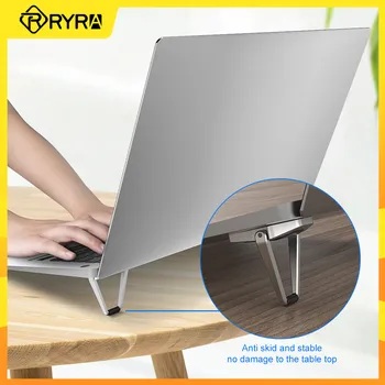 RYRA Металлическая складная подставка для ноутбука, нескользящий настольный портативный держатель для ноутбука, Мини Алюминиевая охлаждающая подставка для ПК, кронштейн для ноутбука