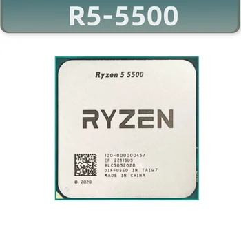 Ryzen 5 5500 R5 5500 с 6-ядерным 12-потоковым процессором с частотой 3,6 ГГц, 7-нм L3 = 16 М, 100-000000457, сокет AM4 Без вентилятора