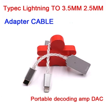 typec lightning до 3,5 мм 2,5 мм Сбалансированный портативный декодирующий усилитель DAC усилитель для наушников аудио кабель-адаптер для/Android iPhone