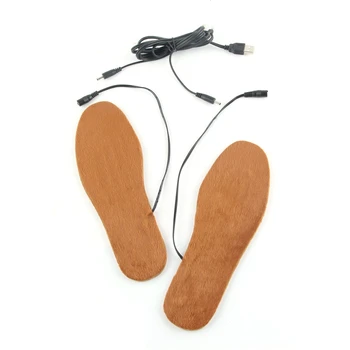 USB Электрическая Стелька с подогревом, Перезаряжаемая Стелька с подогревом, Зимняя грелка, вставка для ног с подогревом