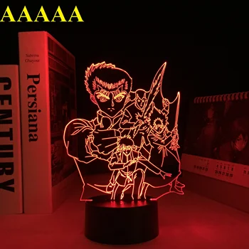 Yu Yu Hakusho Аниме Светодиодный светильник для декора спальни Ночник Манга Подарок на День Рождения Комната Аниме 3D лампа Прямая поставка