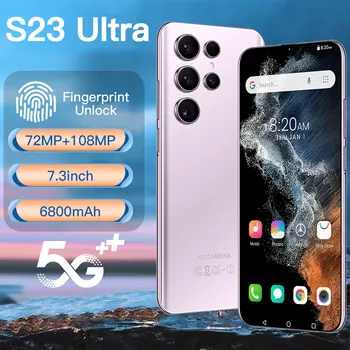 Абсолютно Новый смартфон S23 Ultra 7,3-дюймовый Полноэкранный телефон 5G 16 ГБ + 1 ТБ Мобильные телефоны Глобальная версия Android 13 Сотовый телефон