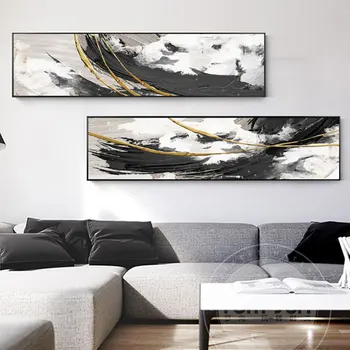 Абстрактная Белая Черная прикроватная картина на холсте, настенный художественный принт, полоски, современные настенные панно для гостиной, спальни, прохода в стиле Нодик-деко
