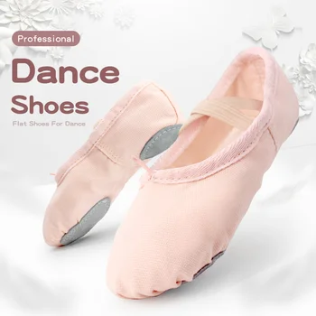 Балетные туфли, Танцевальная Обувь Для Детей, Балетные туфли Для Девочек, Детская Парусиновая Обувь с Разрезной Подошвой, Обувь для Занятий Балериной Для Танцев