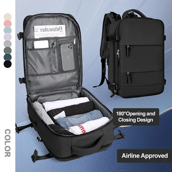 Большой Туристический рюкзак для мужчин, Одобренный авиакомпанией Водонепроницаемый рюкзак для ноутбука, Противоугонный рюкзак для ручной клади, Походный рюкзак