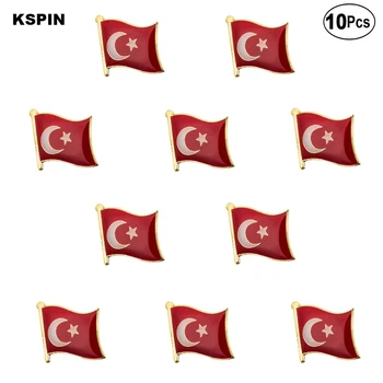 Булавка с лацканами флага Турции, значок с флагом, брошь, Булавки, значки 10 шт. в партии