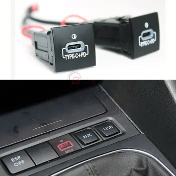 Быстрое Автомобильное Зарядное устройство 12 В/24 В USB Зарядная Розетка Адаптер Питания QC3.0 PD Тип для VW Golf 6 Jetta 5 MK5 Scirocco 06-12