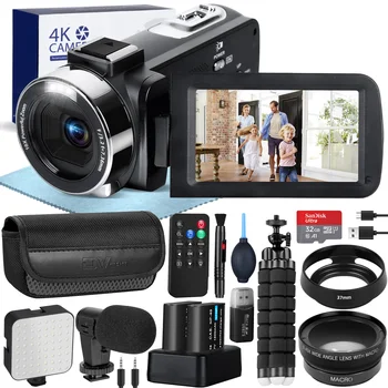 Видеокамера G-Anica 4K для записи видео в формате UHD 60 кадров в секунду/48 Мп, цифровая камера с автофокусом, 18-кратным цифровым зумом, 3-дюймовый экран