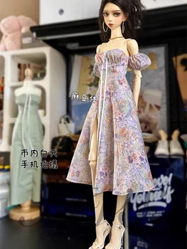 Винтажное платье с разрезом на плечах и рукавами Длинное платье для куклы 1/3 SDGR BJD CWB307