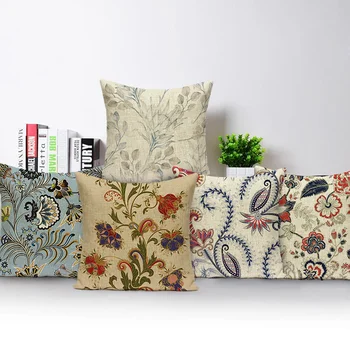 Винтажный Домашний декор, наволочки с цветочным рисунком, наволочка для дивана, наволочки в скандинавском стиле, 45x45 см, Качественные льняные подушки