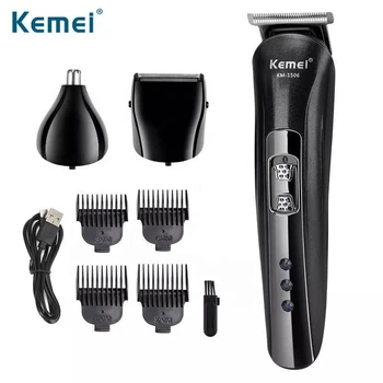 Высококачественная Перезаряжаемая Электрическая Машинка для стрижки волос Kemei KM-1506, Профессиональная Машинка для Стрижки волос, Бритва, Машинка для стрижки волос в носу, 3 В 1