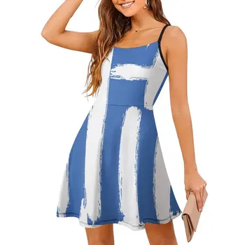 Греческий флаг, Греция, Взросление, Греческое Женское платье-слинг, Графическое Экзотическое Женское платье, Забавные коктейли для гиков, Платье на подтяжках