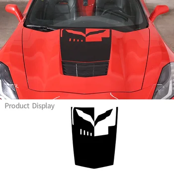 Декоративная наклейка на переднюю крышку капота, индивидуальный дизайн, креативный стиль логотипа, комплект из 1 предмета для Chevrolet Corvette C7 2014-2019