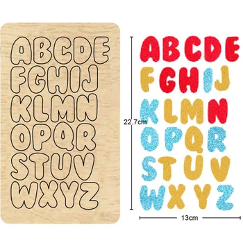 Деревянная форма с буквами Алфавита A-Z, деревянные штампы для поделок из кожи, ткани, бумаги, подходят для обычных машин для высечки на рынке 2020