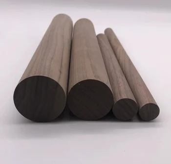 Диаметр: 4 см Длина: 30 см/40 см/50 см Американский черный орех Круглая деревянная палочка Круглая деревянная полоска DIY Wood