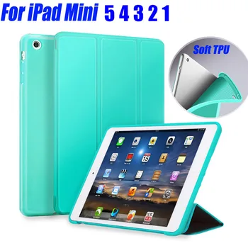 Для iPad Mini 6 5 4 3 2 1 Чехол из искусственной кожи TPU Силиконовая задняя крышка Тонкий легкий смарт-чехол для iPad Mini